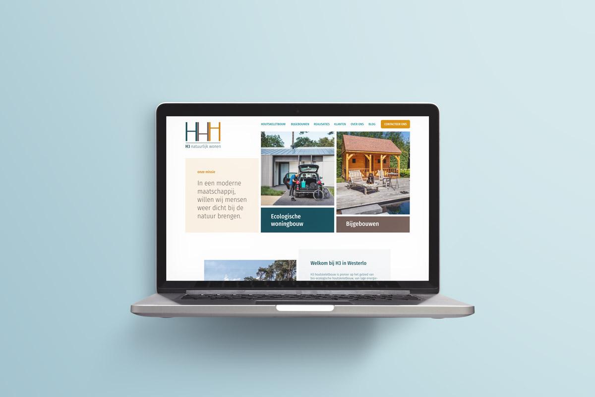 homepagina H3 houtskeletbouw website