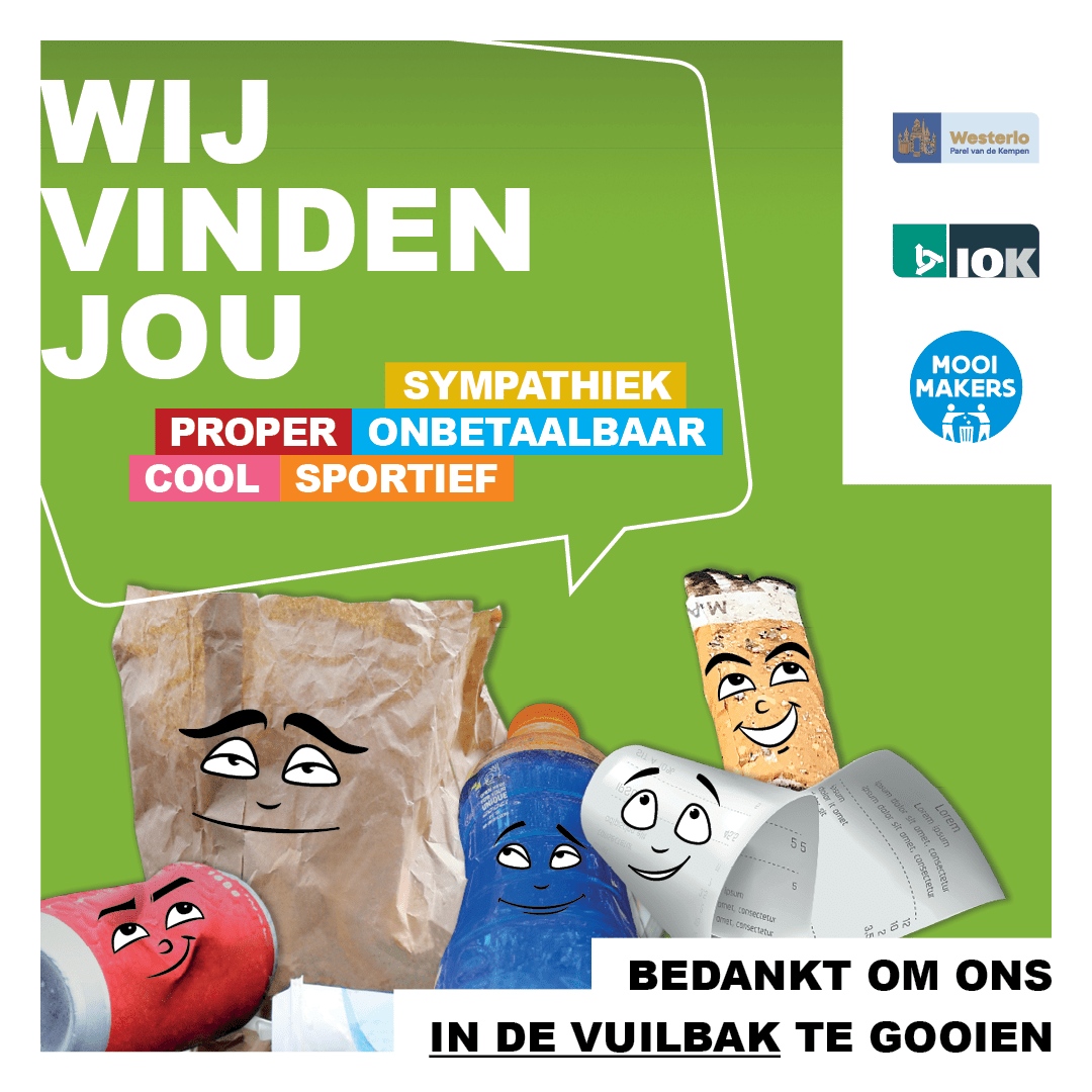 campagnebeeld IOK sensibilisering zwerfvuil bedankt