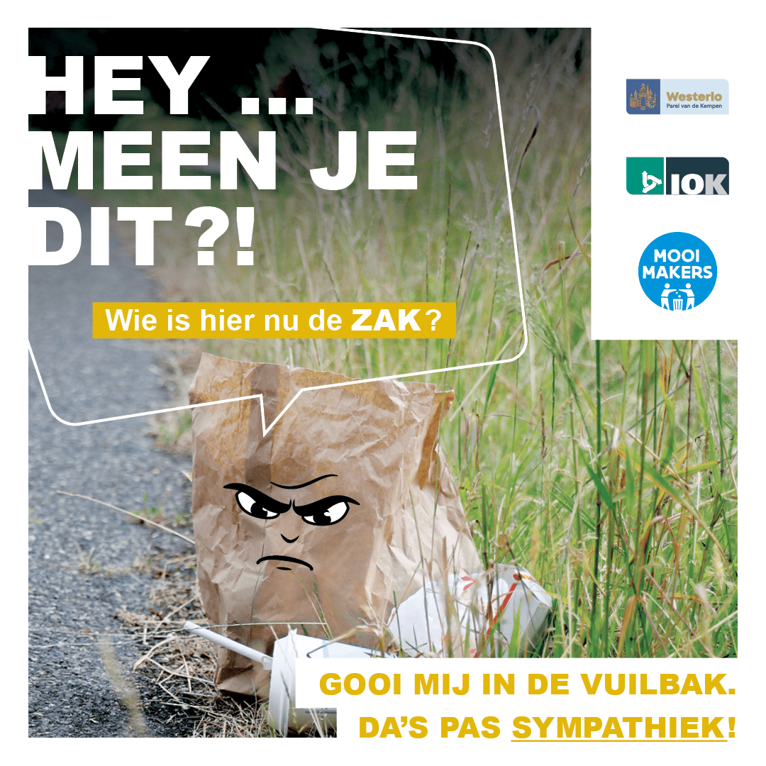 campagnebeeld zak sensibilisering zwerfvuil