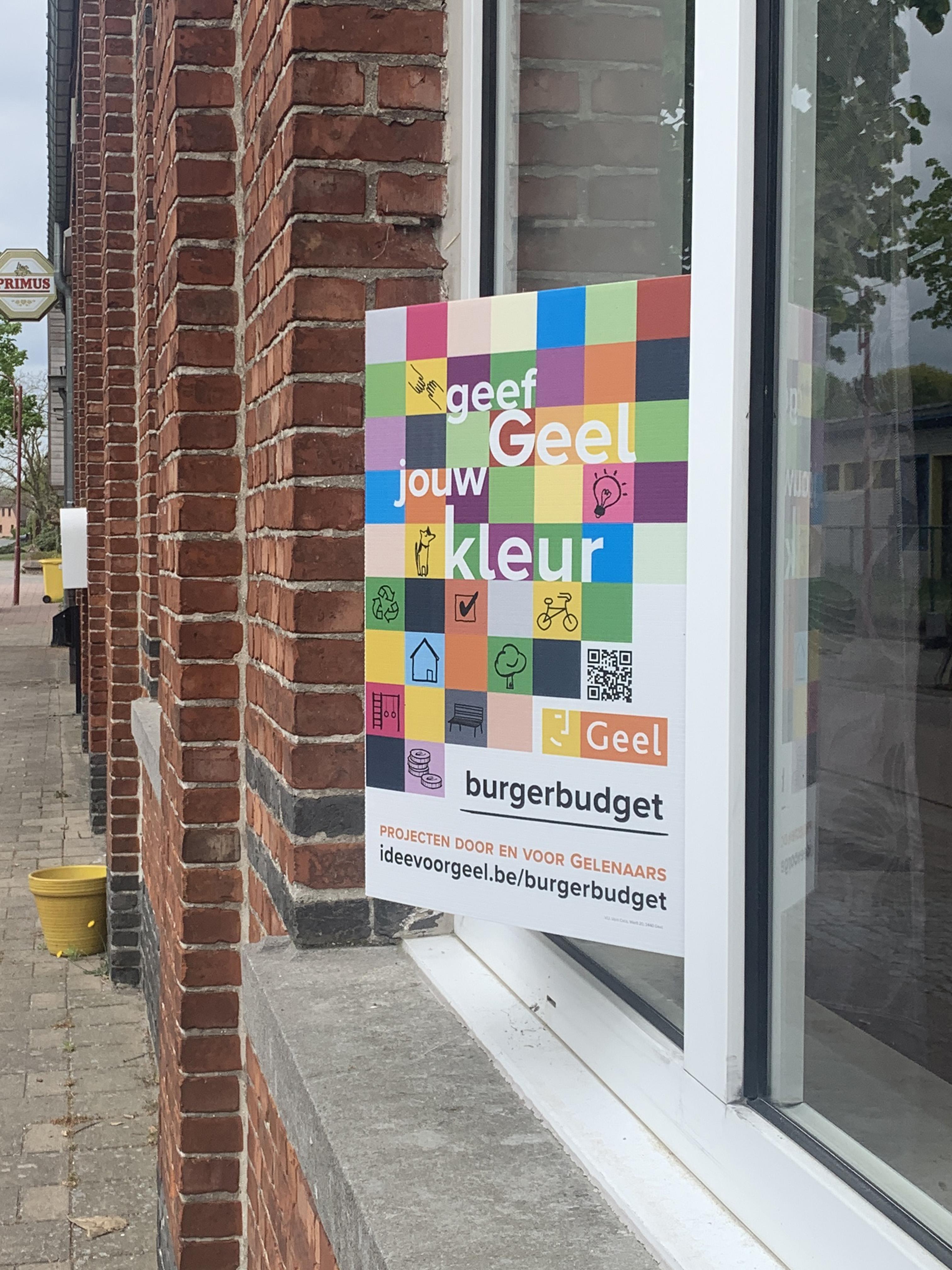 V-bord immobord campagne burgerbudget stad Geel